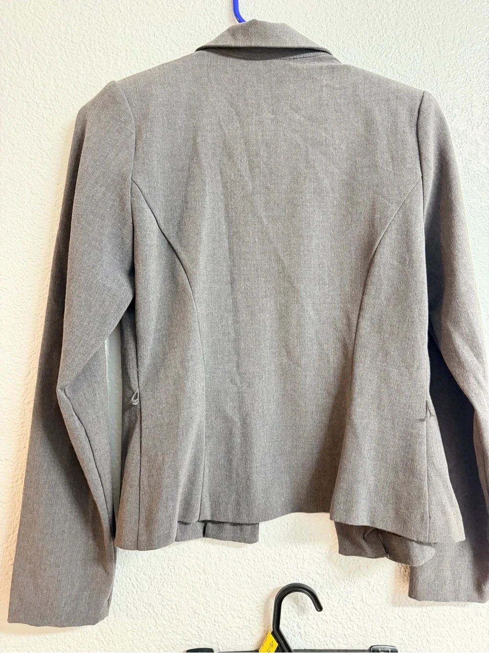 A. Byer Gray Two-Piece Skirt Suit - Tailored Blazer & Pencil Skirt (stretchy)